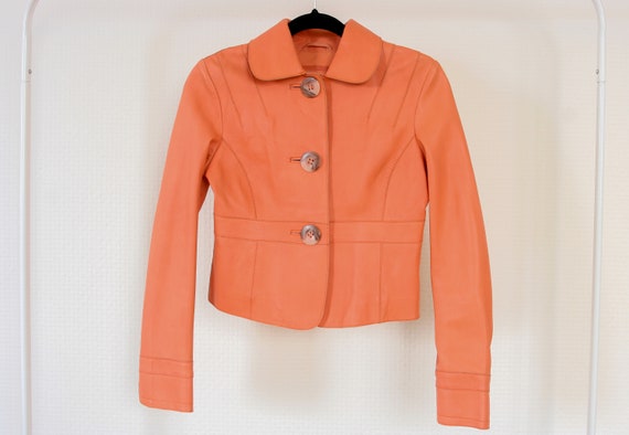 Vintage orange leather jacket Size XS