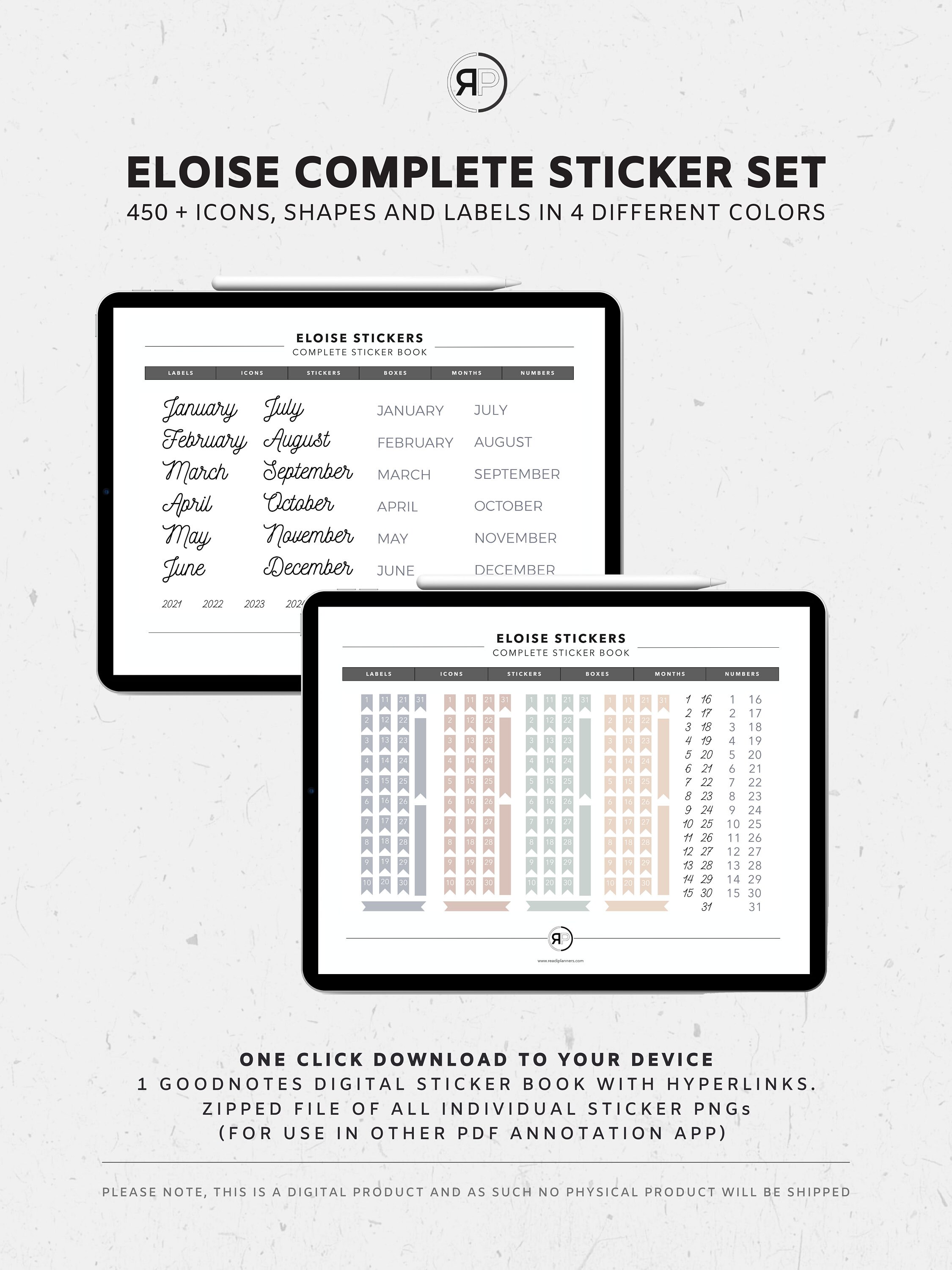 Eloise Digital Planner Sticker Pack. Ipad Stickers Digital Etsy