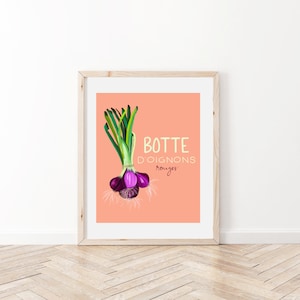 Onion Minimalist Print [Digital Download] | Kitchen Wall Art | Onion Art | Vegetable Printable Art | Onion Minimalist Kitchen Poster