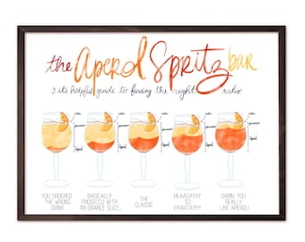 Aperol Spritz Bar Sign DIGITAL DOWNLOAD | Brunch Decoration | Spritz Recipe | Brunch and Bubbly Sign | Aperol Spritz Print | Spritz Poster