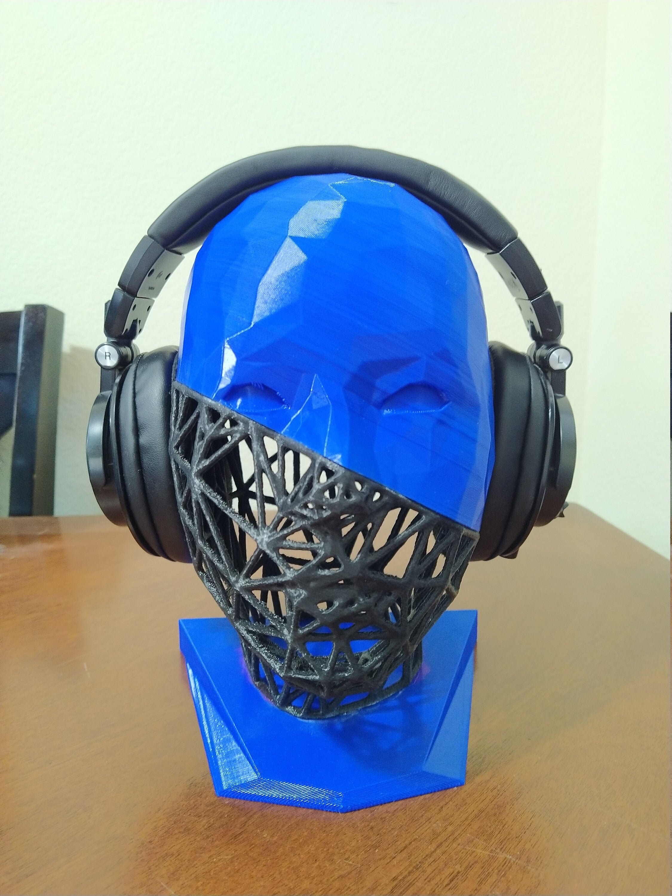 Blue Headphone and VR Headset Headphone Stand Mannequin Head Etsy