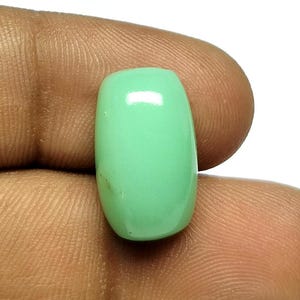 Natural Green Chrysoprase Cabochon: Chrysoprase Rectangle Gemstone For Ring Making. (17x10x7 MM, 9 Carat)