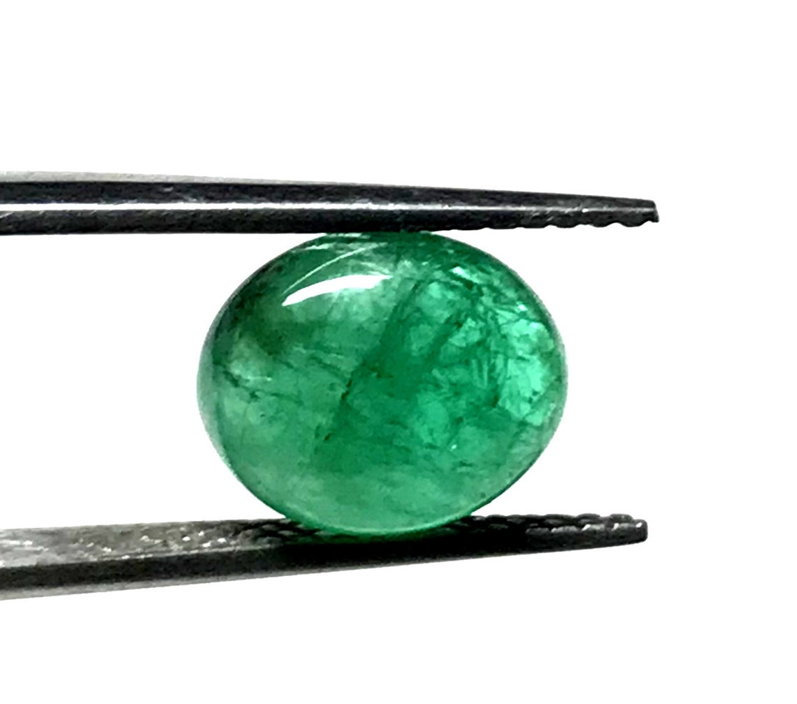 Natural Emerald Smooth Cabochon Top Quality Emerald Oval | Etsy