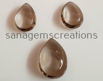 100% Natural Smoky Quartz Briolette Pear Shape, Size 11x8 to 9x7 MM, 5 Carat, 3 Piece Set, Gemstone For Earring & Pendant Jewellery Making.