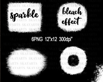 Bleicheffekt png, gebleichtes GlitzerEffekt Design Bundle, 6er Set, für digitales Bleach Mockup, Distressed Background Overlay instant download