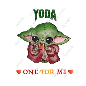 Regalo del día de los padres, Yoda Mejor papá, Mejor papá regalos de la historia de su hija, Bebé Yoda PNG, Yoda uno para mí, Regalo de acuarela hecha a mano para él