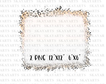 Bleach effect png, Cheetah background With Bleach, Distressed background, black white grunge Leopard Print set of 2 overlay instant download