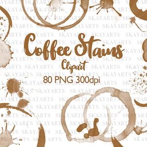 Coffee Stains Clip Art, digital coffee & espresso ring overlays, Instant download, commercial use, Cup Ring, Coffee ring, Coffee  Splashes