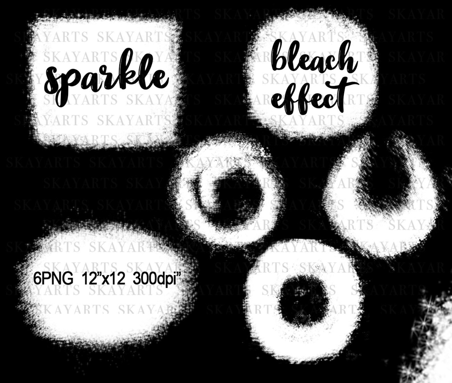 Bleach effect png bleached sparkle effect design bundle set etsy