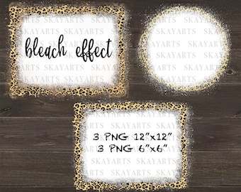 Bleicheffekt png, Gepard Hintergrund, Distressed Hintergrund, Grunge, Leopard Print Bleach Effekt, 3er Set Overlay Instant Download