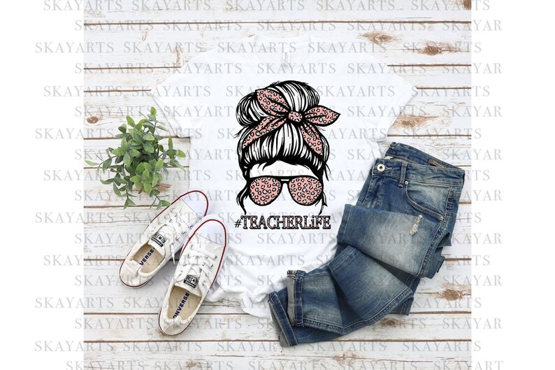 Teacher Life PNG Teacher Life Messy Bun Teacherlife - Etsy
