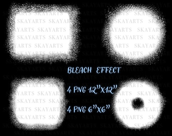 Bleicheffekt png, Bleicheffekt Design Bundle, 4er Set, für digitale Bleichmittel Mockup, Distressed Hintergrund Bleach Overlay Instant Download