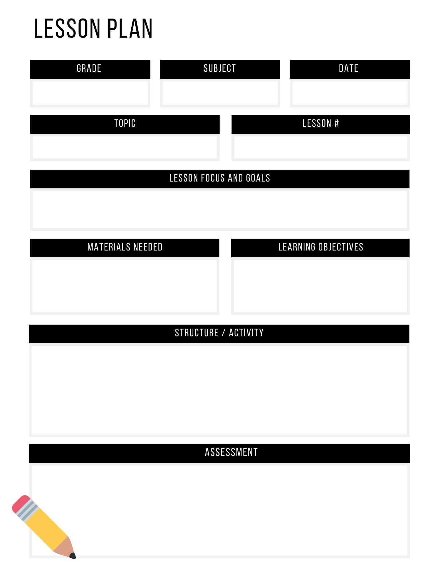 Teachers Lesson Plan, Colorful Lesson Plan, Lesson Plan Template