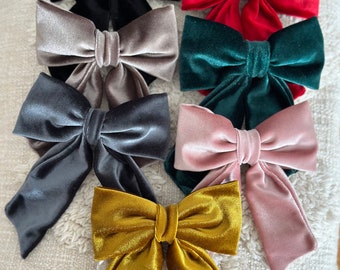 Velvet Bow Hair Clips, Hair Barrettes,  Hair Accessories, Christmas Gift Ideas