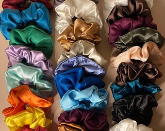 Silky Satin Scrunchies, Hair Ties Elastics, Scrunchies, Bridesmaid Gift, Hair accessories