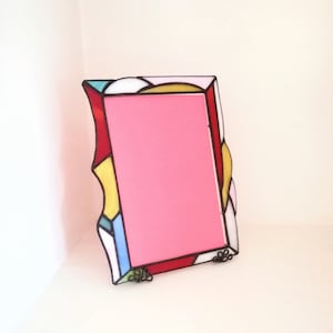 Unique stained glass frame. Colorful photo frame. A gift for her important day