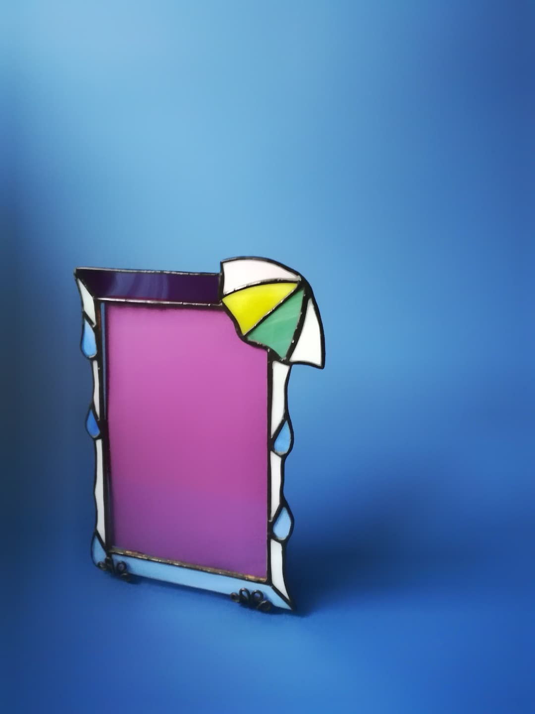 Artistic Photo Frame. Stained Glass Frame With Umbrella Detail Etsy