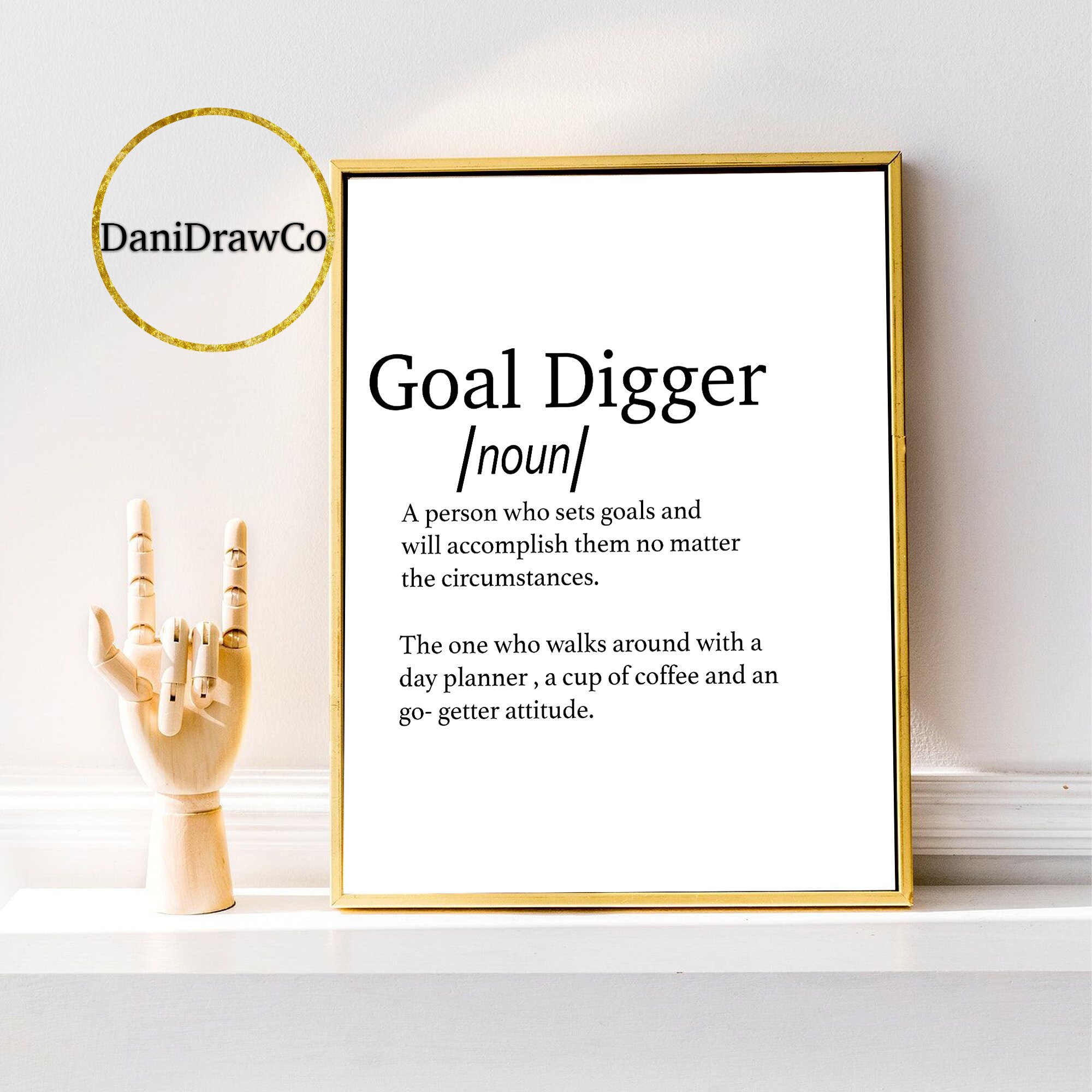 Goal Digger Gift Printable Definition Instant Download 8x10 