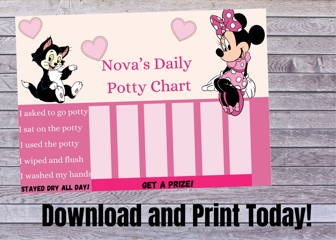 Digital Minnie Potty Training Chart Minnie Mouse Potty - Etsy