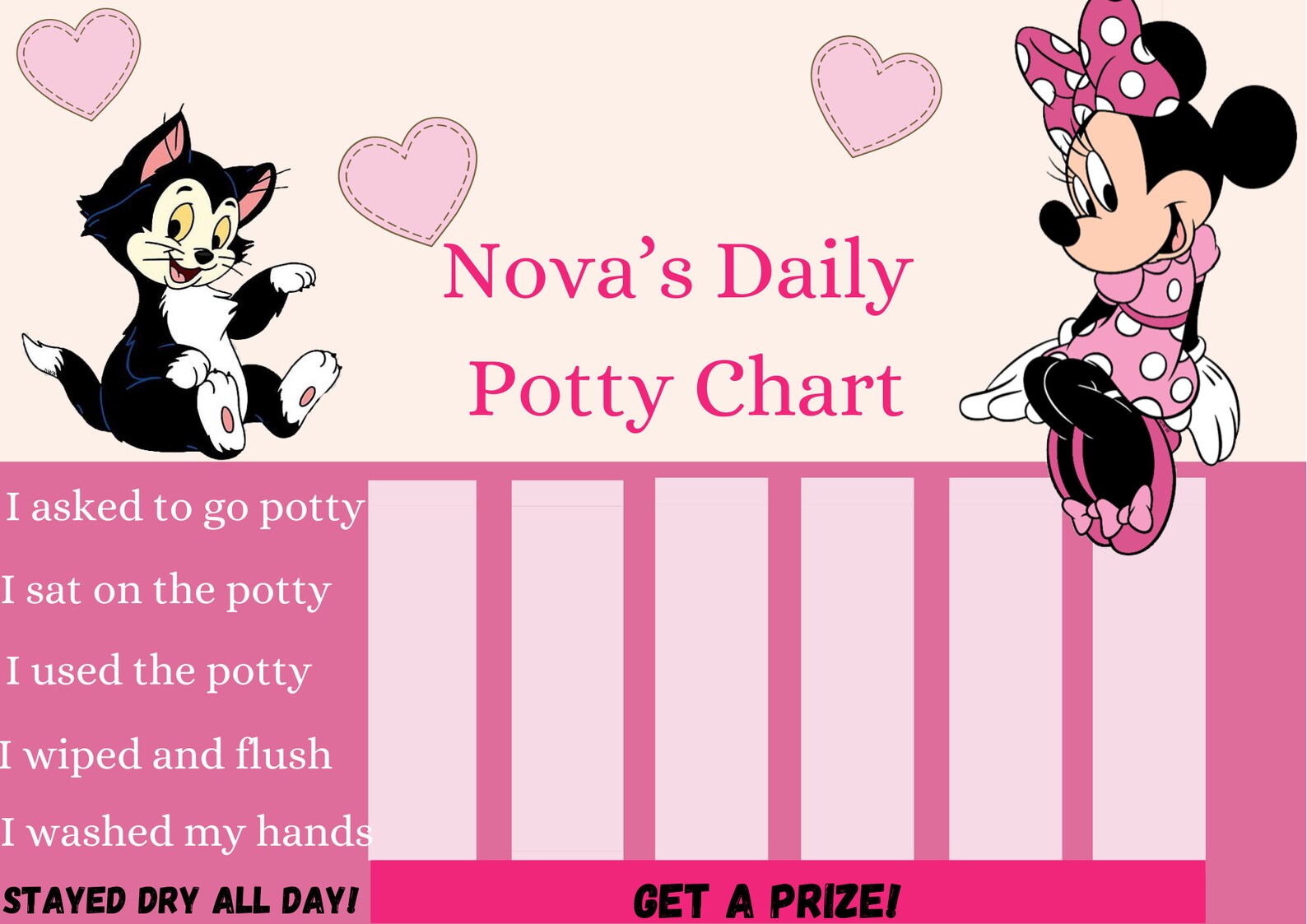 Digital Minnie Potty Training Chart Minnie Mouse Potty - Etsy