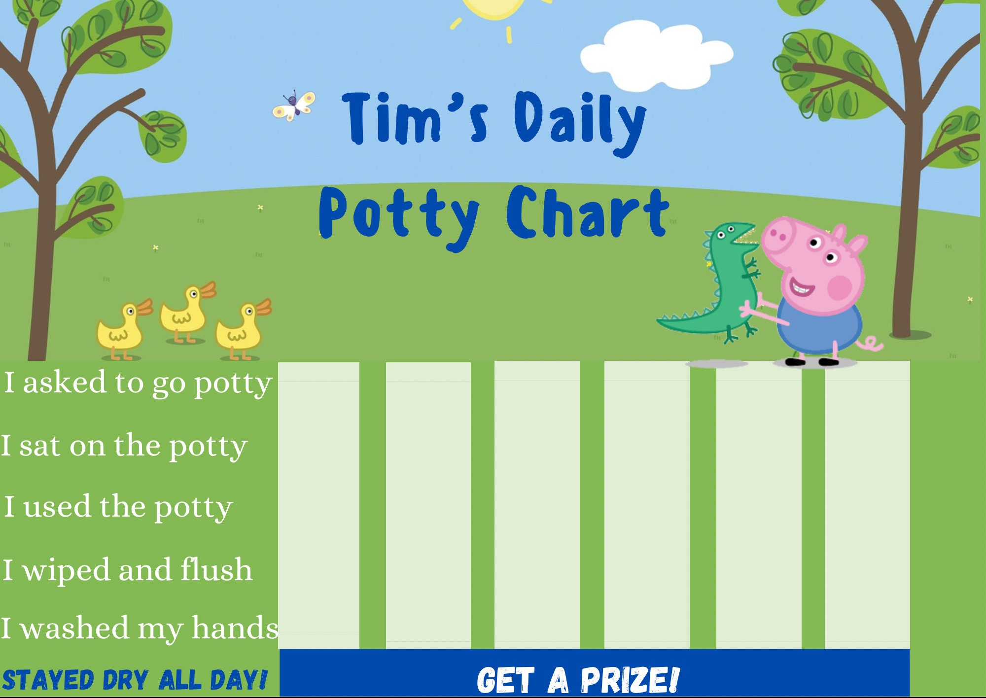 Digital Potty Training Chart Pig Potty Training Chart Etsy UK