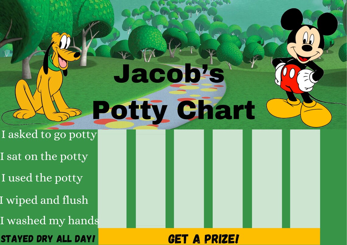Digital Potty Training Chart Mickey Mouse Potty Training | Etsy