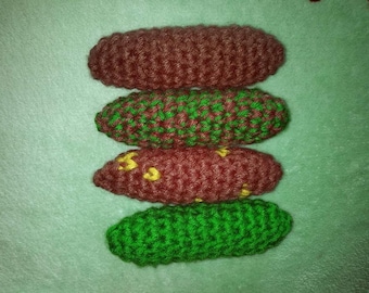 Crochet turd cat toys