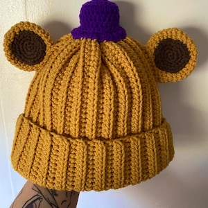 Crochet Animatronic Beanie Fred Bear (Gold)