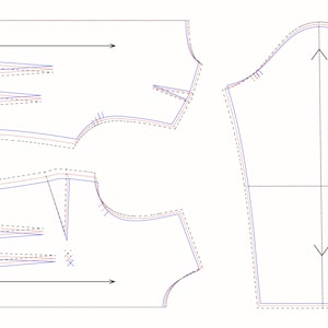3-PIECE Dress Sloper W/ Gusset Sleeve! PDF Download! Pattern Block - Basic Torso Pattern / Size 4 (S) to 12 (Xl)