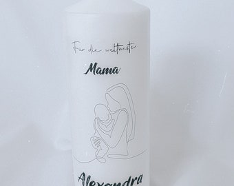 Personalized Candle Gift for Mother Birthday Gift Lineart Gift for Mom