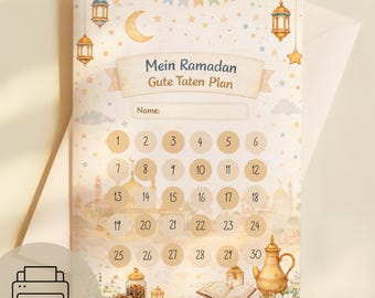Ramadan Good Deeds Plan for Children, Ramadan Activities for Children, Islamic Education, PDF Download