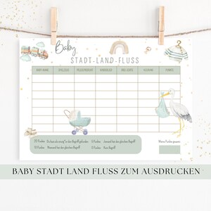 Baby shower game | City, country, river | Baby shower boho | Baby shower rainbow | Baby shower boy