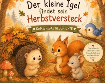 Kamishibai Autumn Story – The Little Hedgehog | Picture Cards for Kindergarten, Daycare & Preschool | Autumn Project: Forest Animals