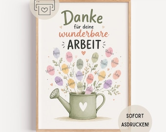 Farewell gift for teachers & educators | Fingerprint poster | Kindergarten farewell gift | Elementary school graduation | Thank you to teachers | PDF