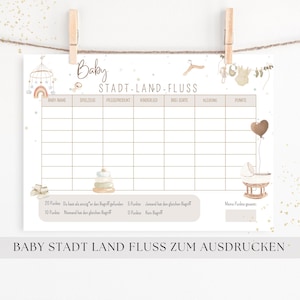 Baby shower game | City, country, river | Baby shower boho | Baby shower rainbow