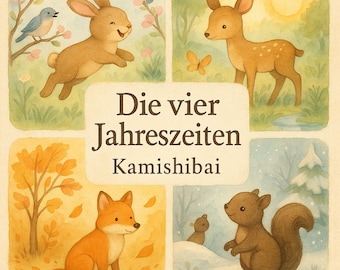 Kamishibai Story: Seasons, Forest Animals, For Kindergarten, Stories for Children, Instant Download