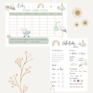 Baby shower guessing game | Baby shower boho | Baby shower game fill-in cards | Baby shower rainbow | To print out | Baby shower play set boy
