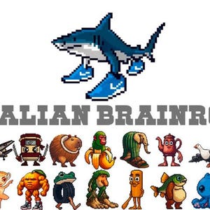 italian brainrot | Tralalero Tralala | pixel art png image