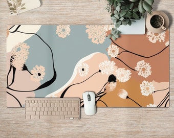 Pastel Feminine Desk Mat | Large Mousepad | Office Gifts| Abstract | Cute Office Accessories | Warm Aesthetic office Décor