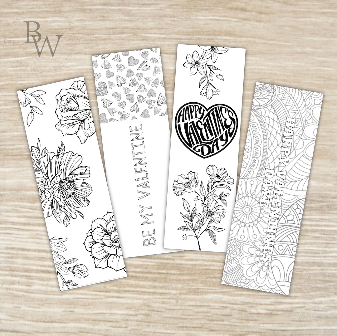 Printable Bookmarks | Assorted Set of 4 | Instant Download | Coloring ...