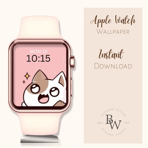 APPLE WATCH WALLPAPER Cute Kitty Cat | Apple watch accessories | iwatch wallpaper | digital wallpaper | Smartwatch wallpaper face