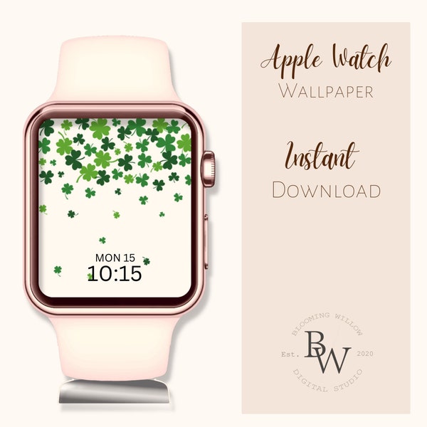 APPLE WATCH WALLPAPER St. Patrick's day | Shamrock background | Watch face iPhone | Green watch face | samsung watch face