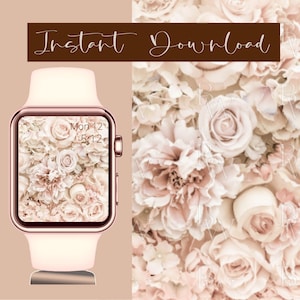 APPLE WATCH WALLPAPER floral print roses / Apple watch accessories, iwatch wallpaper, digital wallpaper Apple watch