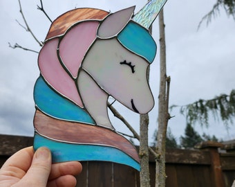 Stained glass unicorn