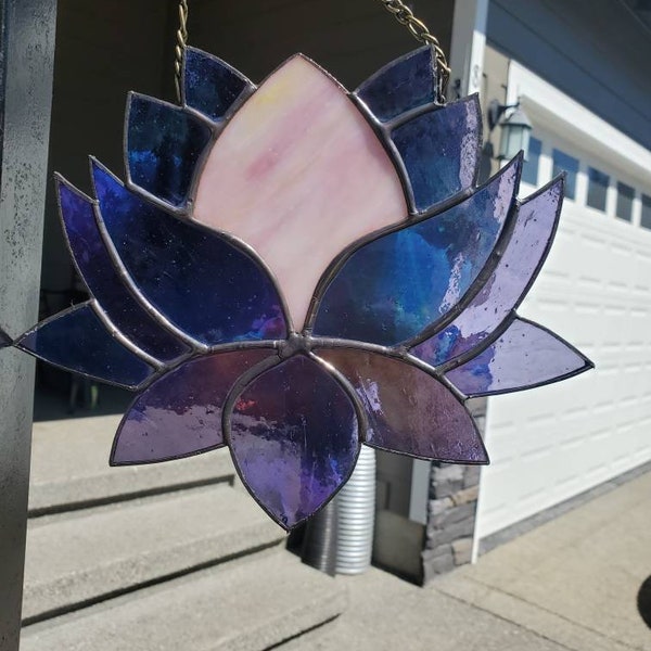 Purple stained glass lotus