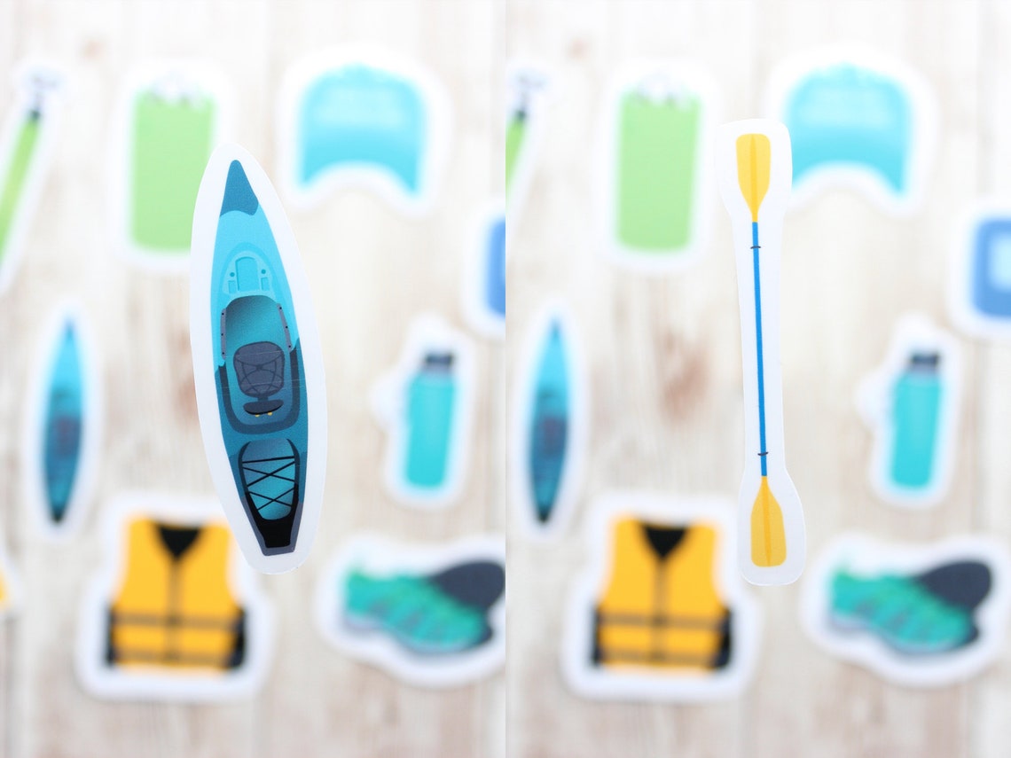 Kayak Sticker Pack 10 Waterproof Stickers Vinyl Stickers Etsy