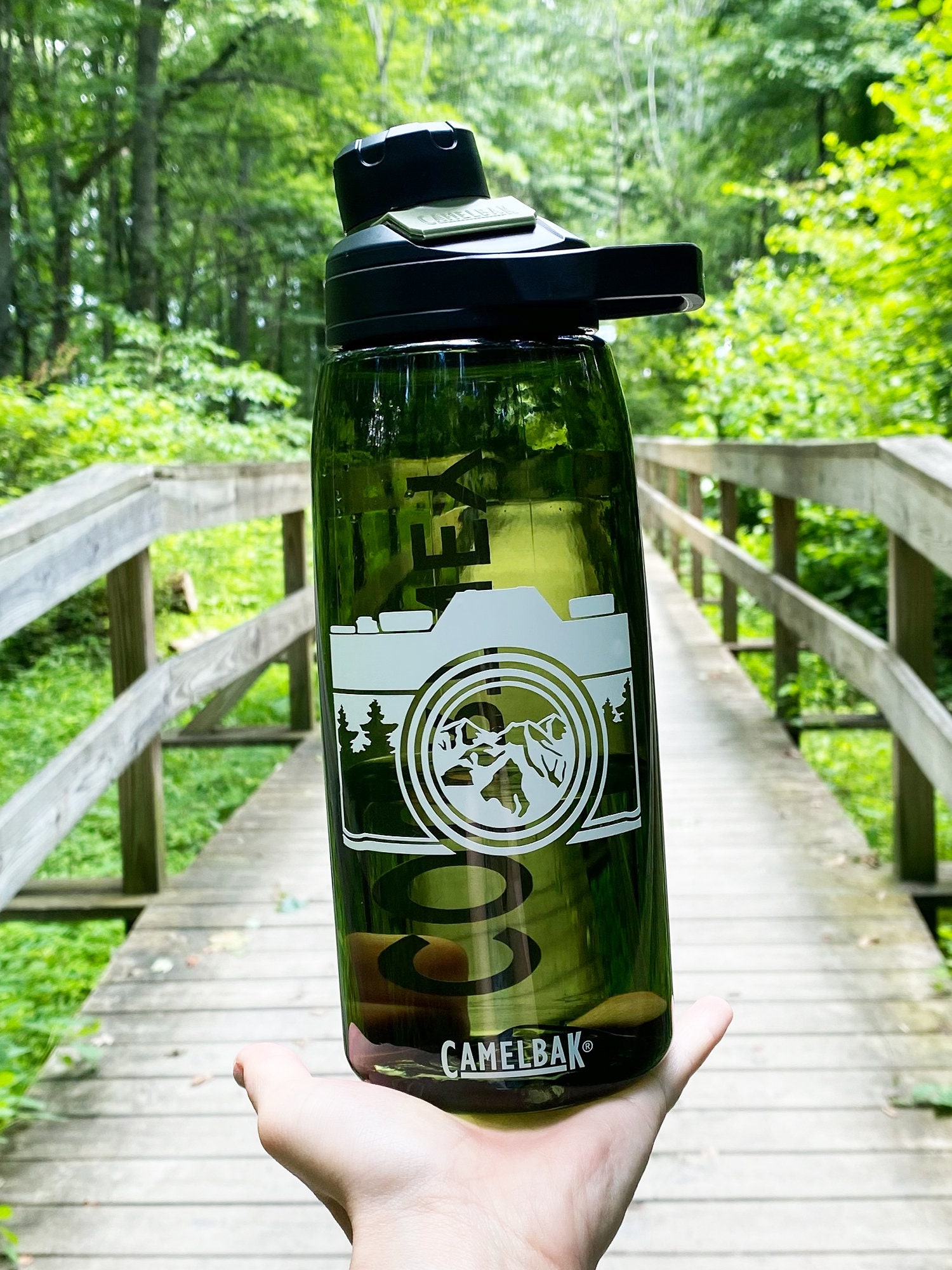 Personalized Water Bottle with Mountains 32oz. 1 Liter Etsy