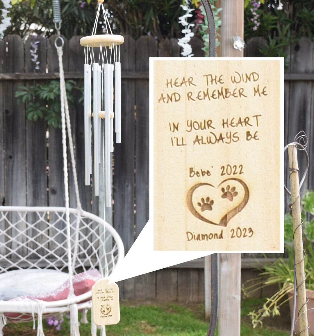 Pet Memorial Wind Chime Personalized Wind Chimes Custom Wind Chime