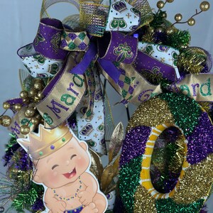 Mardi Gras Puppy & King Cake Embroidered Noah Bubble