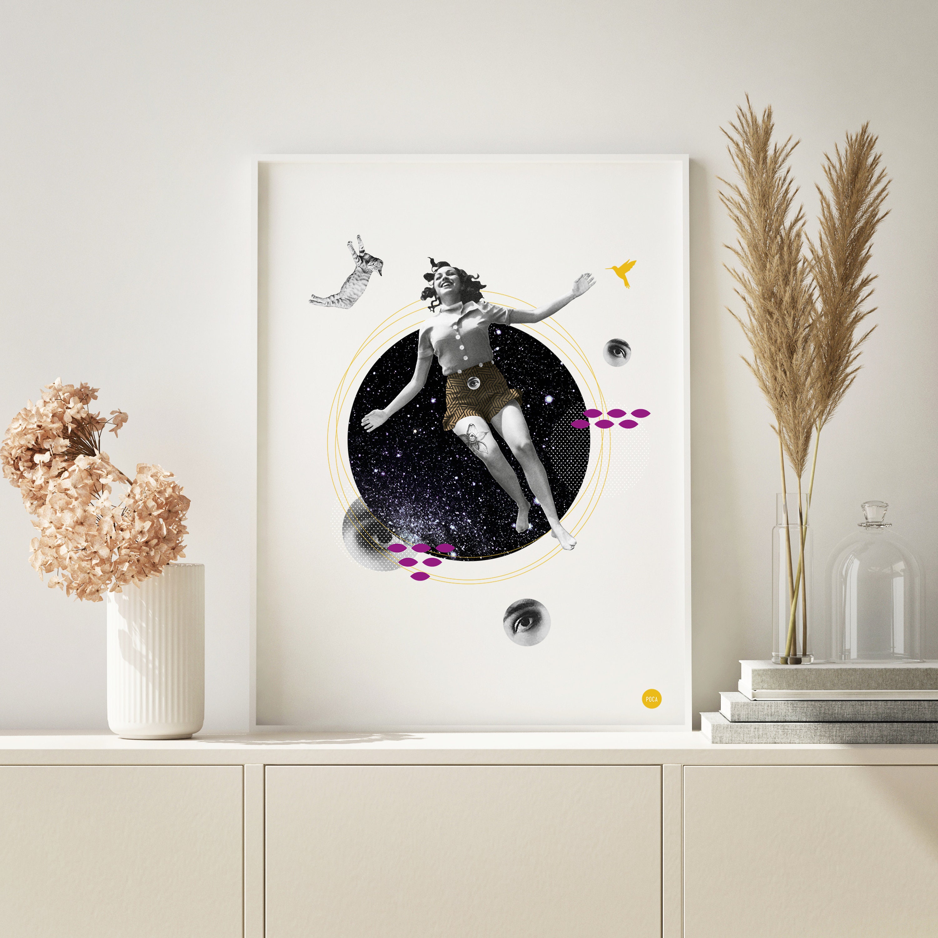 Affiche Lucy - Collage Art Print Retro Vintage Surrealist Decorative Poster Mid Century